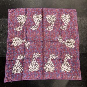 Vintage Givenchy 100% Silk Squared Scarf Pair And Flowered Multicolor Purple